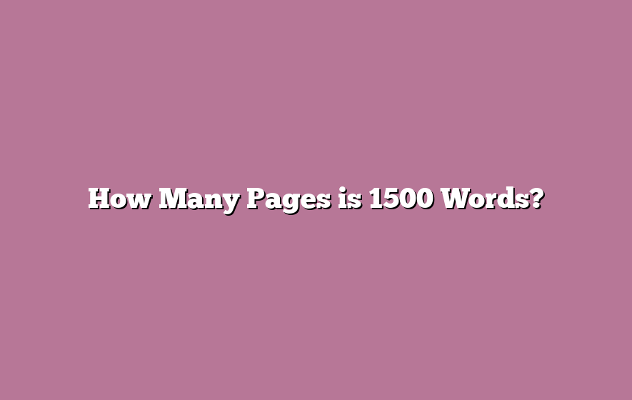 How Many Pages is 1500 Words?