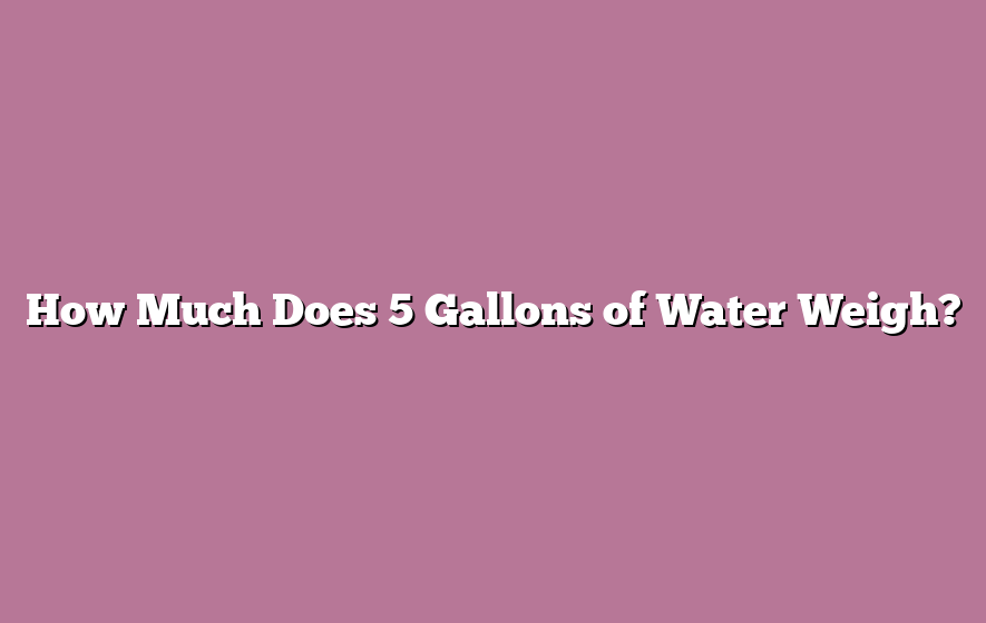 How Much Does 5 Gallons of Water Weigh?