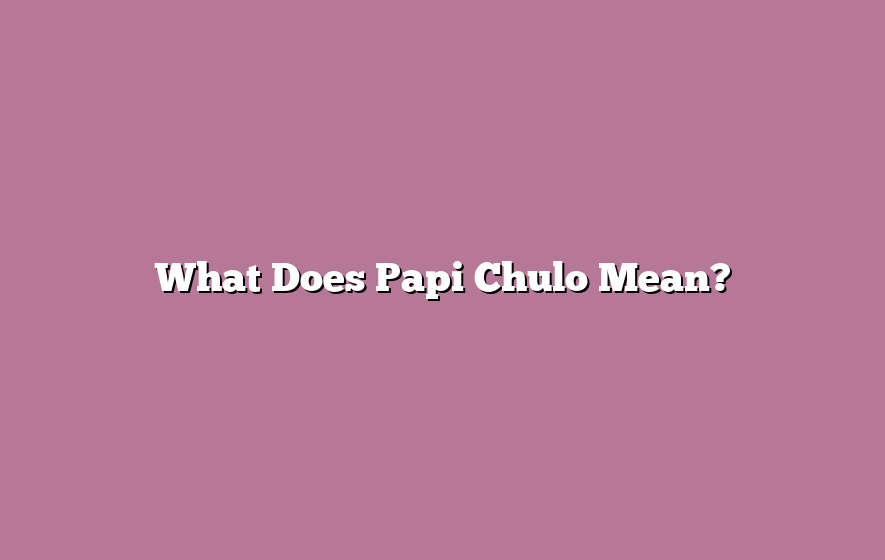What Does Papi Chulo Mean?