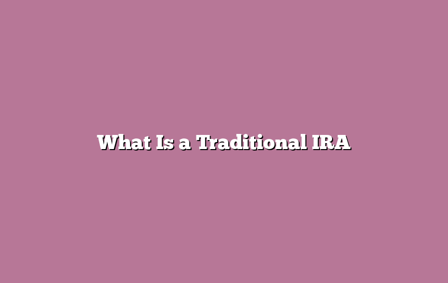 What Is a Traditional IRA