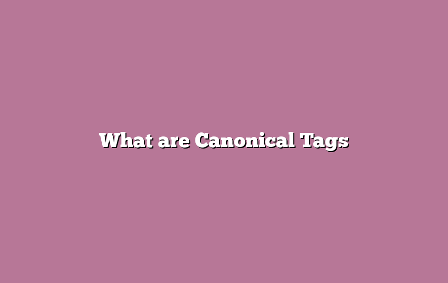 What are Canonical Tags