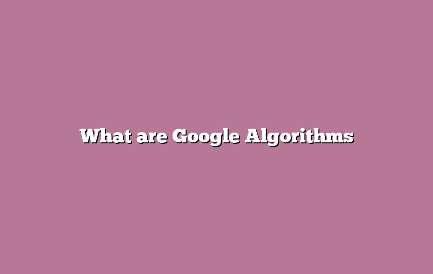 What are Google Algorithms