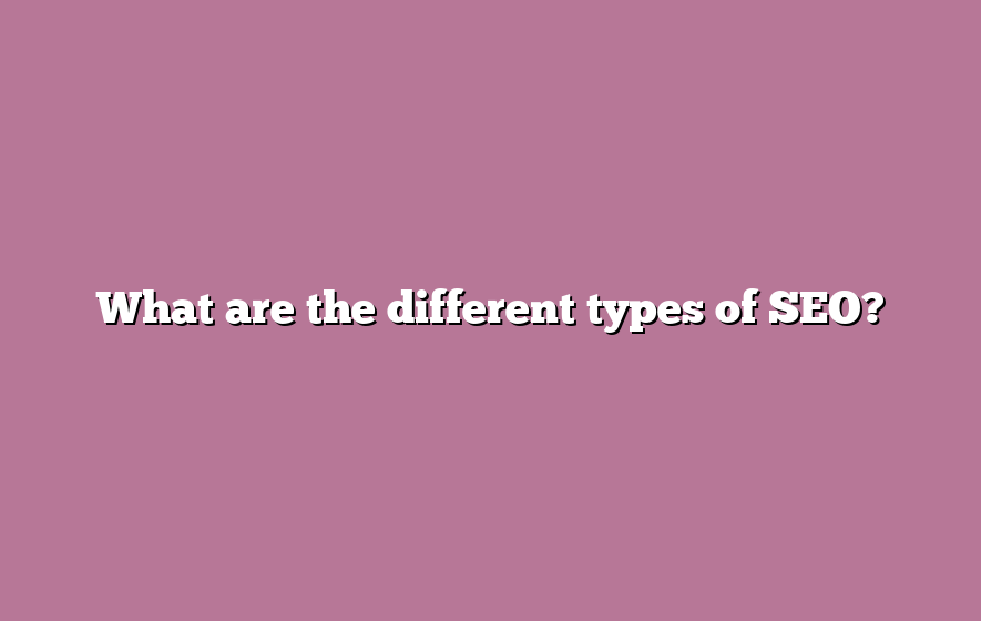 What are the different types of SEO?