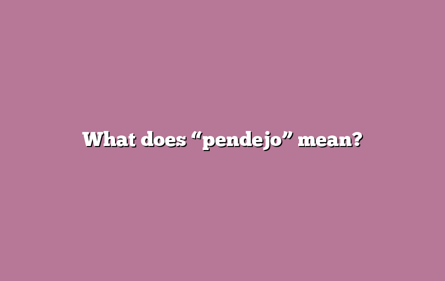 What does “pendejo” mean?