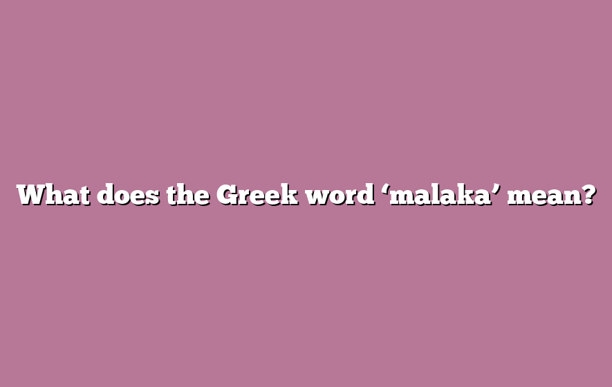 What does the Greek word ‘malaka’ mean?