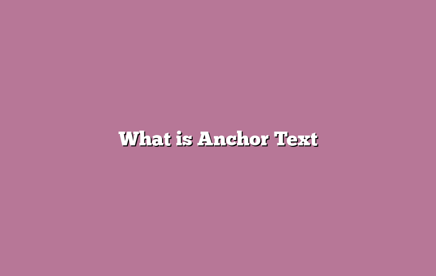 What is Anchor Text