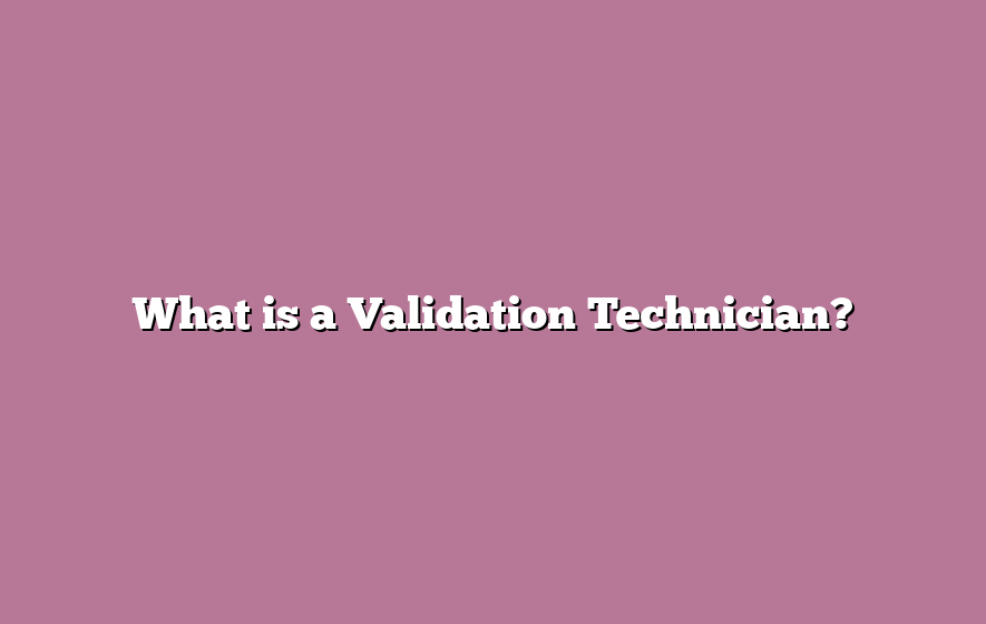 What is a Validation Technician?