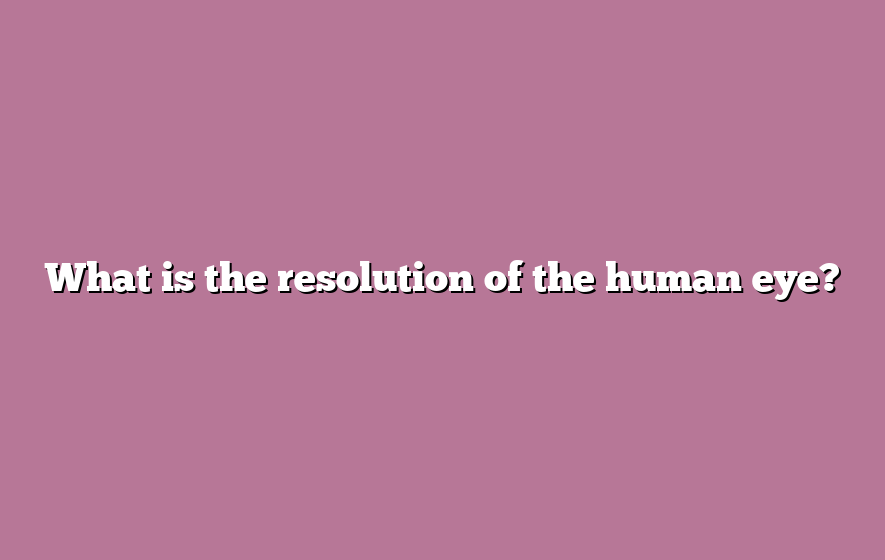 What is the resolution of the human eye?